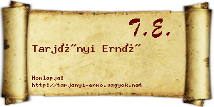 Tarjányi Ernő névjegykártya