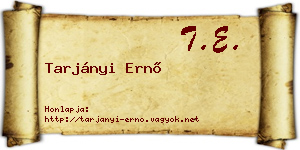 Tarjányi Ernő névjegykártya