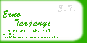 erno tarjanyi business card